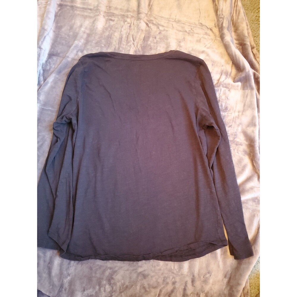 Sonoma Women's Everyday T Size Large Black 100% Cotton Long Sleeve V Neck - Picture 3 of 7